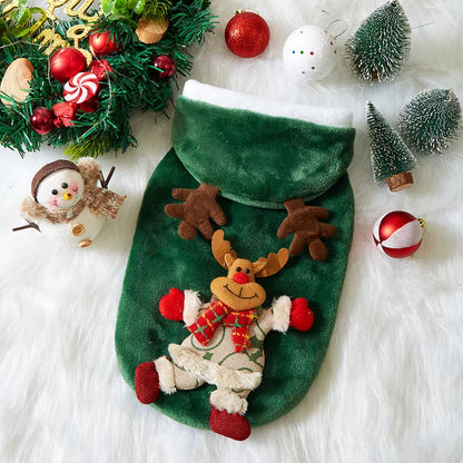 Christmas-Themed Flannel Hoodies for Dogs and Cats