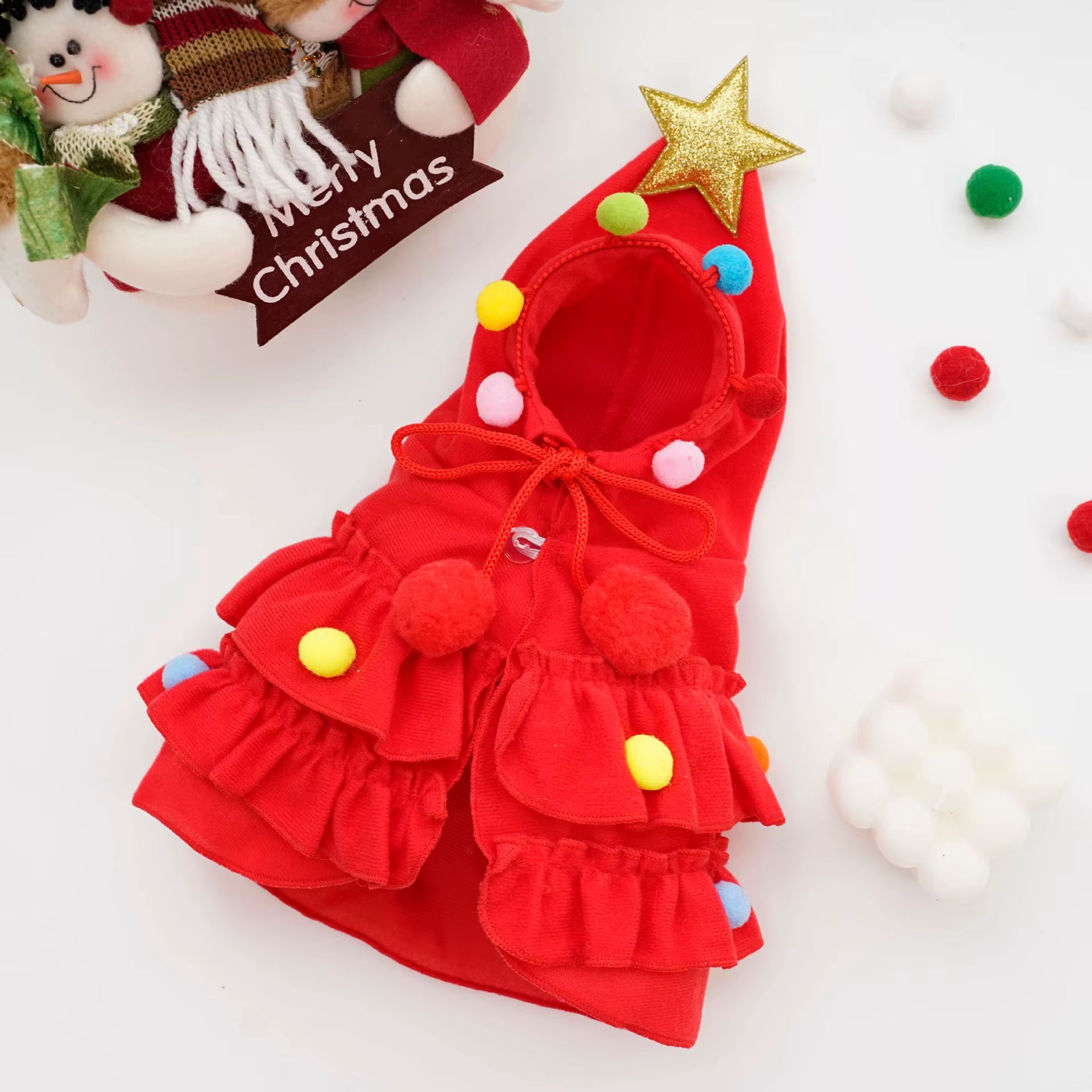 Christmas Dog Cloak and Cape - Festive Santa Tree Costume for Pets