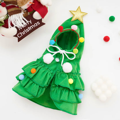 Christmas Dog Cloak and Cape - Festive Santa Tree Costume for Pets