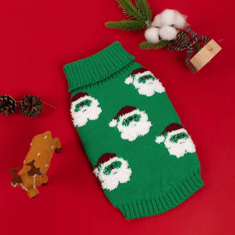 Christmas-Themed Dog and Cat Sweater 